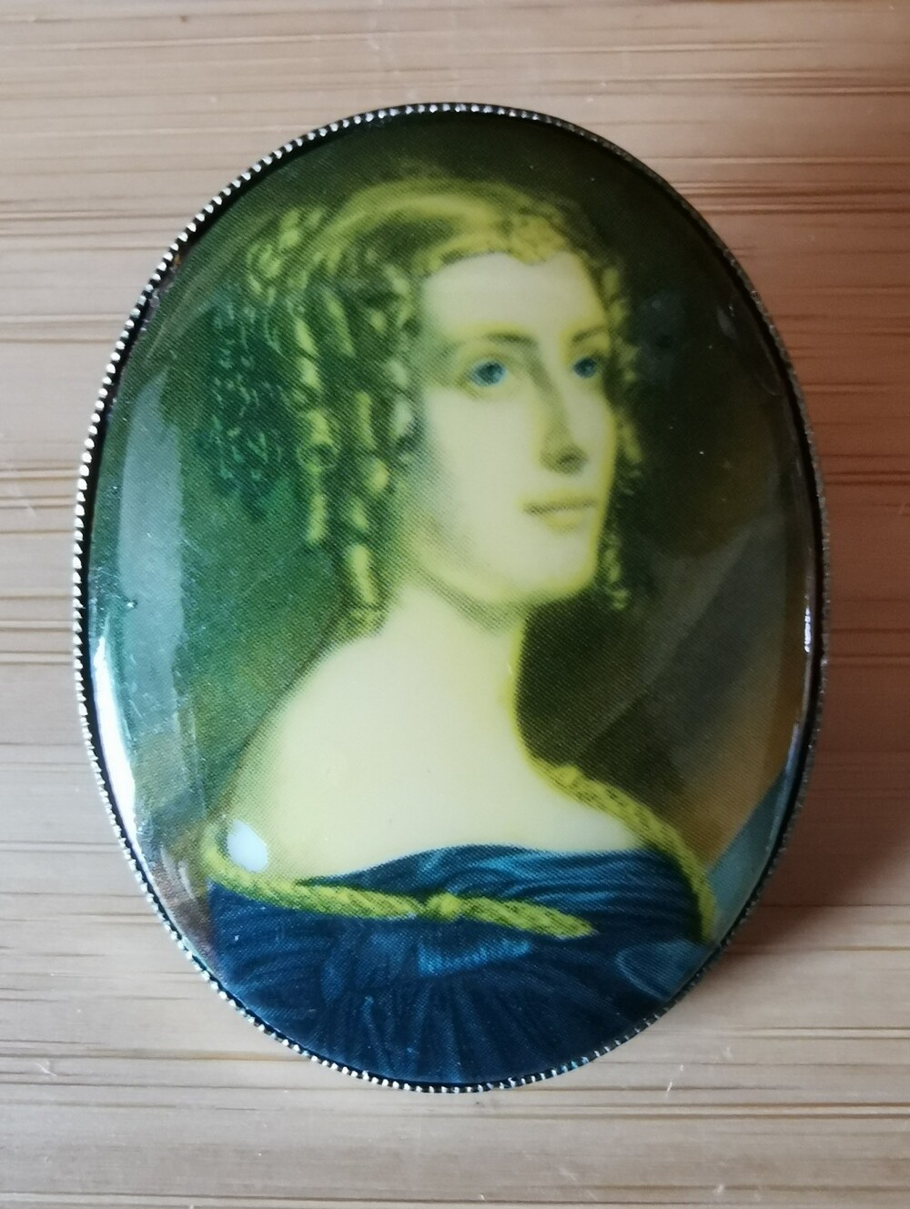 Vintage West Germany Victorian Revival Portrait Brooch Oval Cameo Style Pin